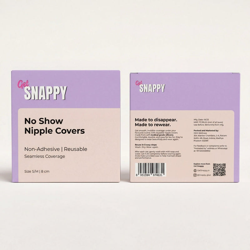 Non - Adhesive Reusable Nipple Covers - Get Snappy