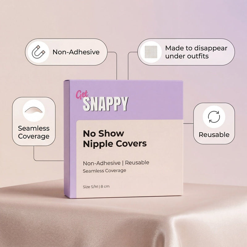 Non - Adhesive Reusable Nipple Covers - Get Snappy